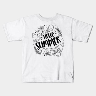 Hello summer a cute summer time design Kids T-Shirt